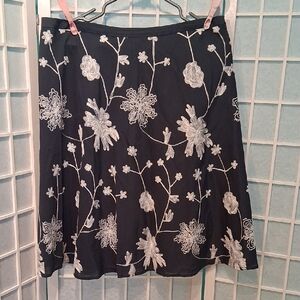 Axcess Navy Skirt with White  Floral Embroidery 6708